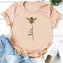 Load image into Gallery viewer, Hillbilly feminino abelha tipo camiseta estética gráfico de manga curta algodão poliéster t camisas femininas verano mujer 2019
